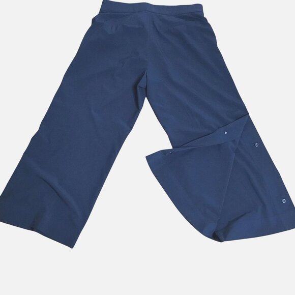 ATHLETA Gramercy Women's Wide Leg Button Track Travel Trouser Pants Black Sz 4 - Picture 2 of 8